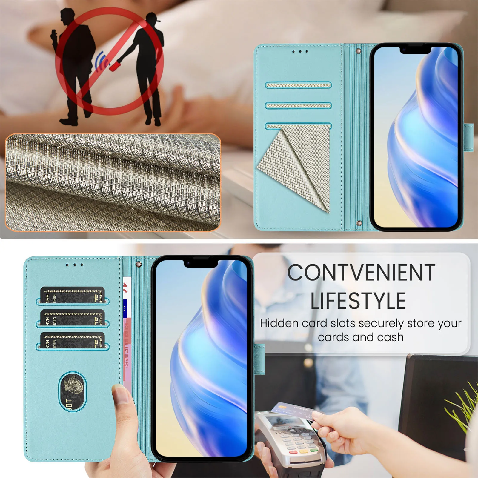 Leather Flip Magnetic Wallet Case with Smile Design - Premium Phone Cover