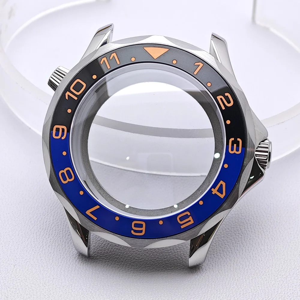 High-Quality Silver Diving Watch Case for Men with Automatic Movement
