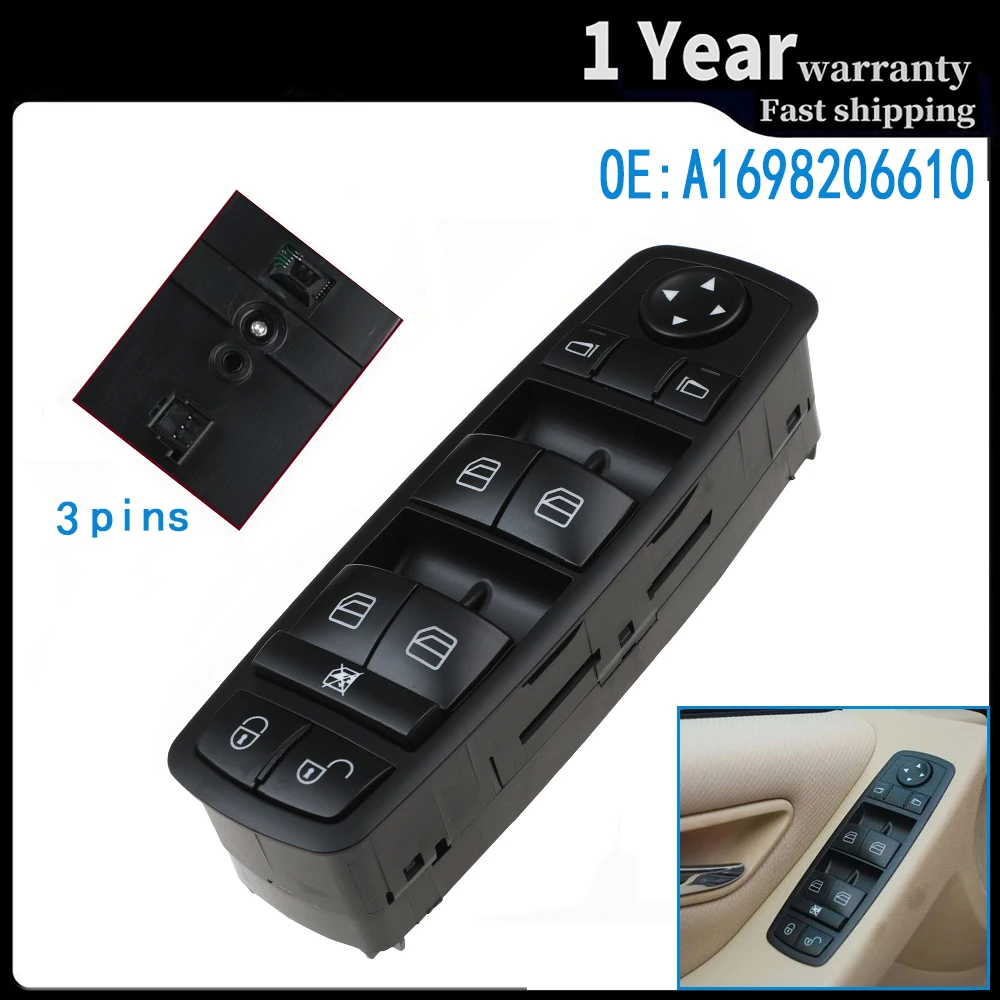 

Electric Power Window Master Control Switch For Mercedes Benz A B GL M R Class W245 W169 X164 1698206610 A1698206610 Car Parts