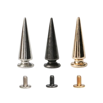 100sets 10x29mm Cone Tower Type Alloy Metal Studs Leathercraft Rivets Bullet Spikes Punk Spike for Clothes Bags Belt Pet Collars