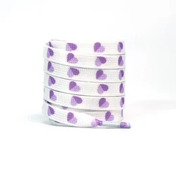 Romantic Pink Heart Shoelaces for Valentine's Day Sneakers (Purple love - 18)