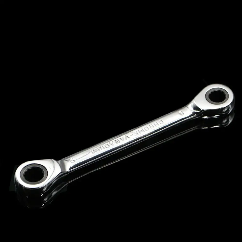 더블 헤드 링 래칫 렌치 전문 스패너 세트, 휴대용 금속 렌치, 범용 내구성 렌치, 자동차 타이어 수리 도구