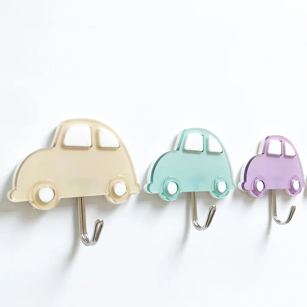 

Car Wall Hook Cute Hooks: Cartoon Coat Hook Drill Free Wall Hangers Key Hat Towel Cap Hooks 3pcs for Home Office Kids Room