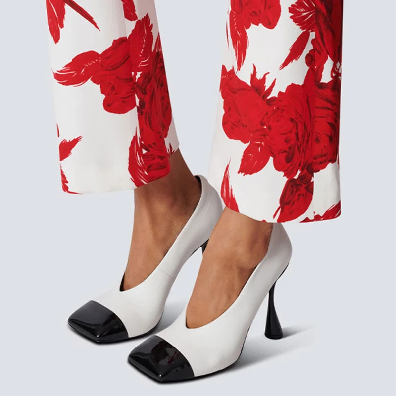 

Женские летние классические туфли на высоком каблуке, туфли-лодочки с квадратным носком, без застежки, на шпильке