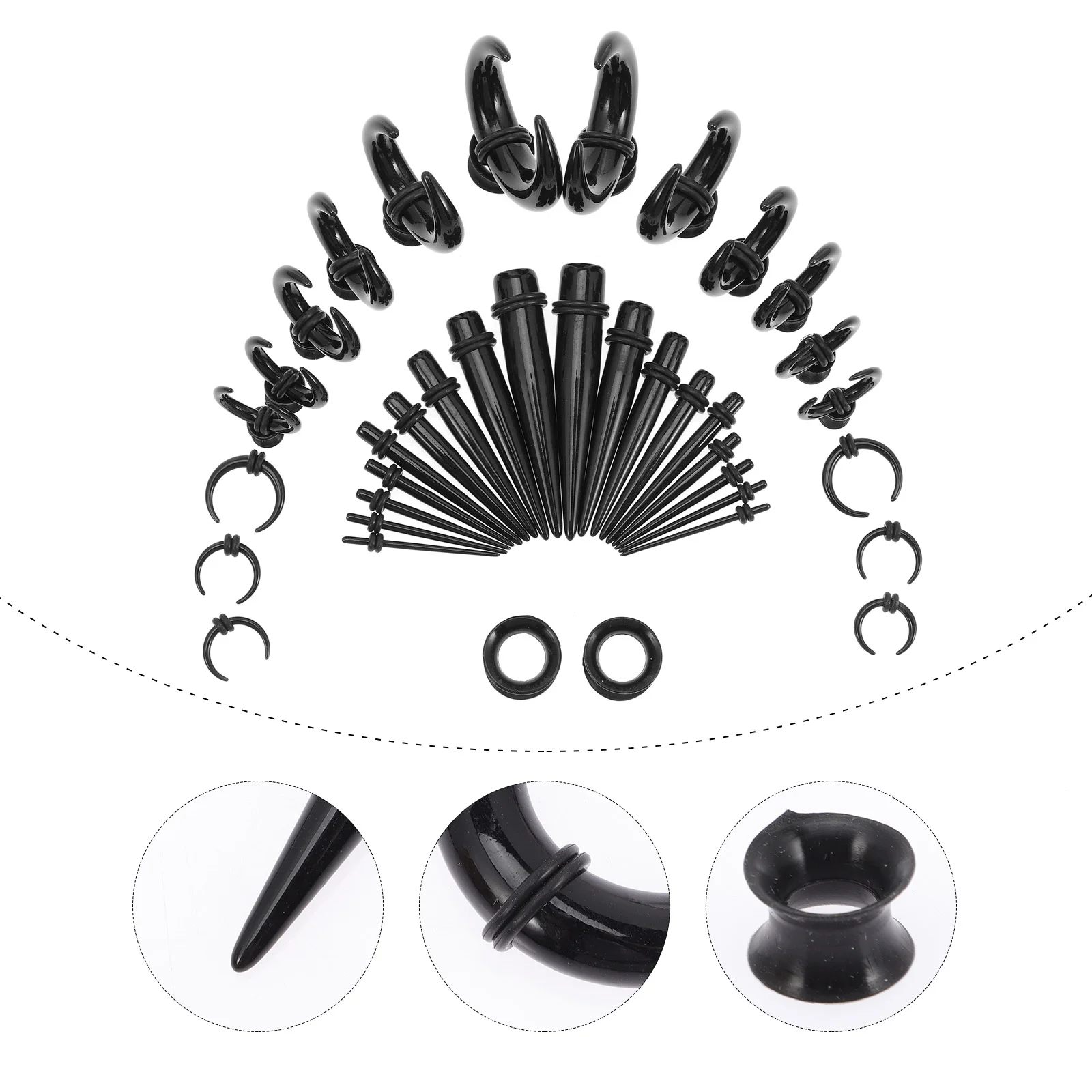 

50pcs Acrylic Ear Gauges Gauges Earrings Horns Ear Gauges
