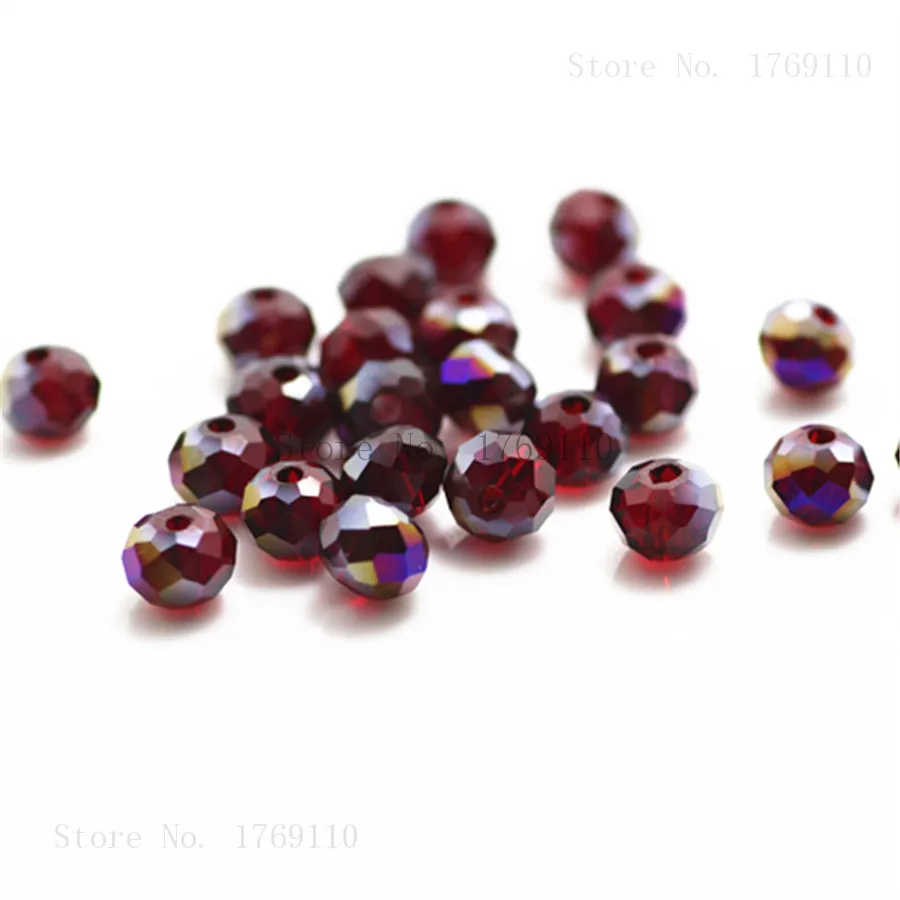 Isywaka Pink Silver Faceted Crystal Glass Spacer Beads for Jewelry Making, 50pcs