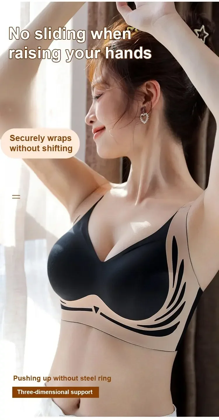 Vianys Wireless Push Up Bra - Seamless Super Gather Bra With Support & Lift For Everyday Wear