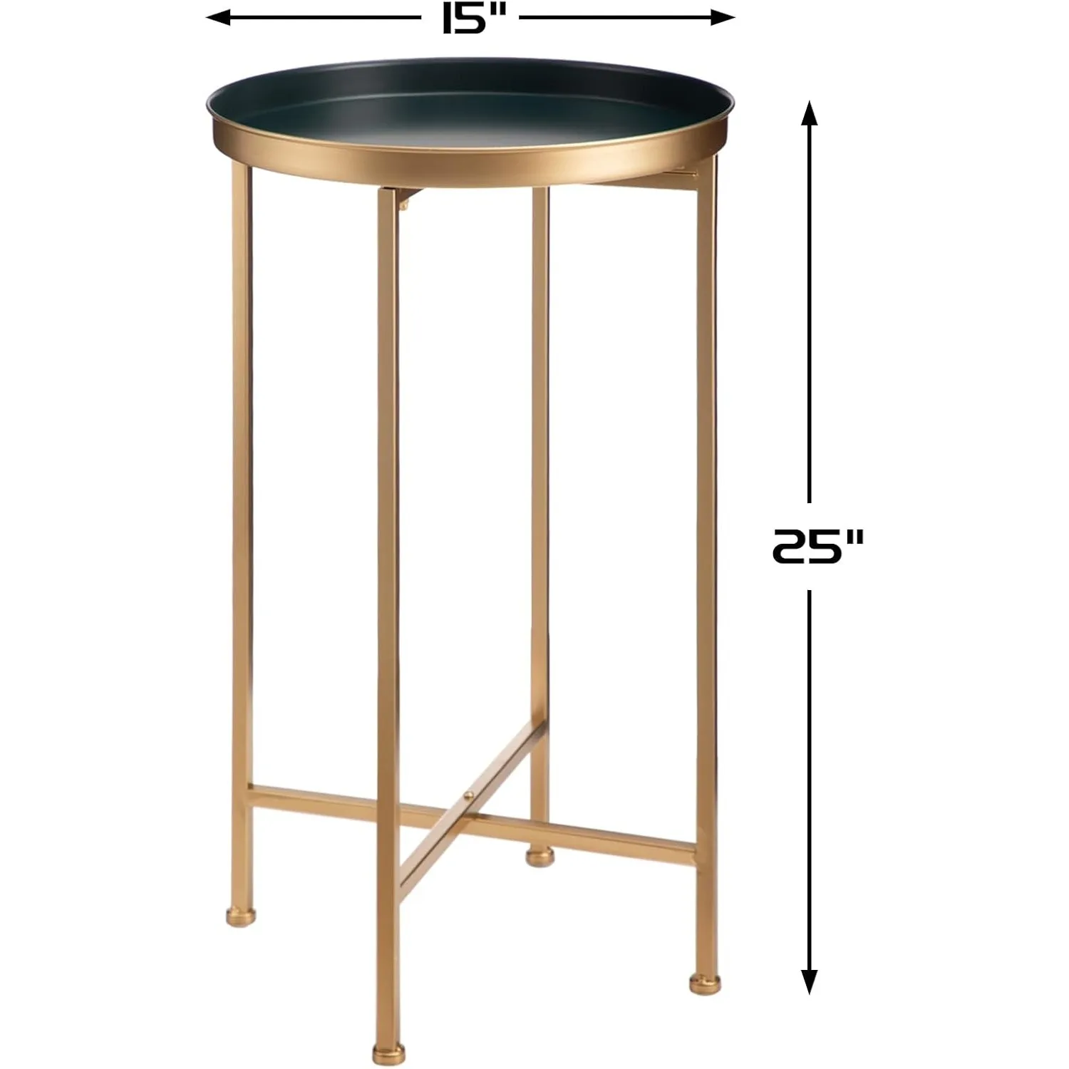 End Table, Accent Indoor&Outdoor Coffee Side Table, Snack Sofa Table for Living Room, Anti-Rust Decorative Plant Stand 3