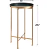 End Table, Accent Indoor&Outdoor Coffee Side Table, Snack Sofa Table for Living Room, Anti-Rust Decorative Plant Stand 3