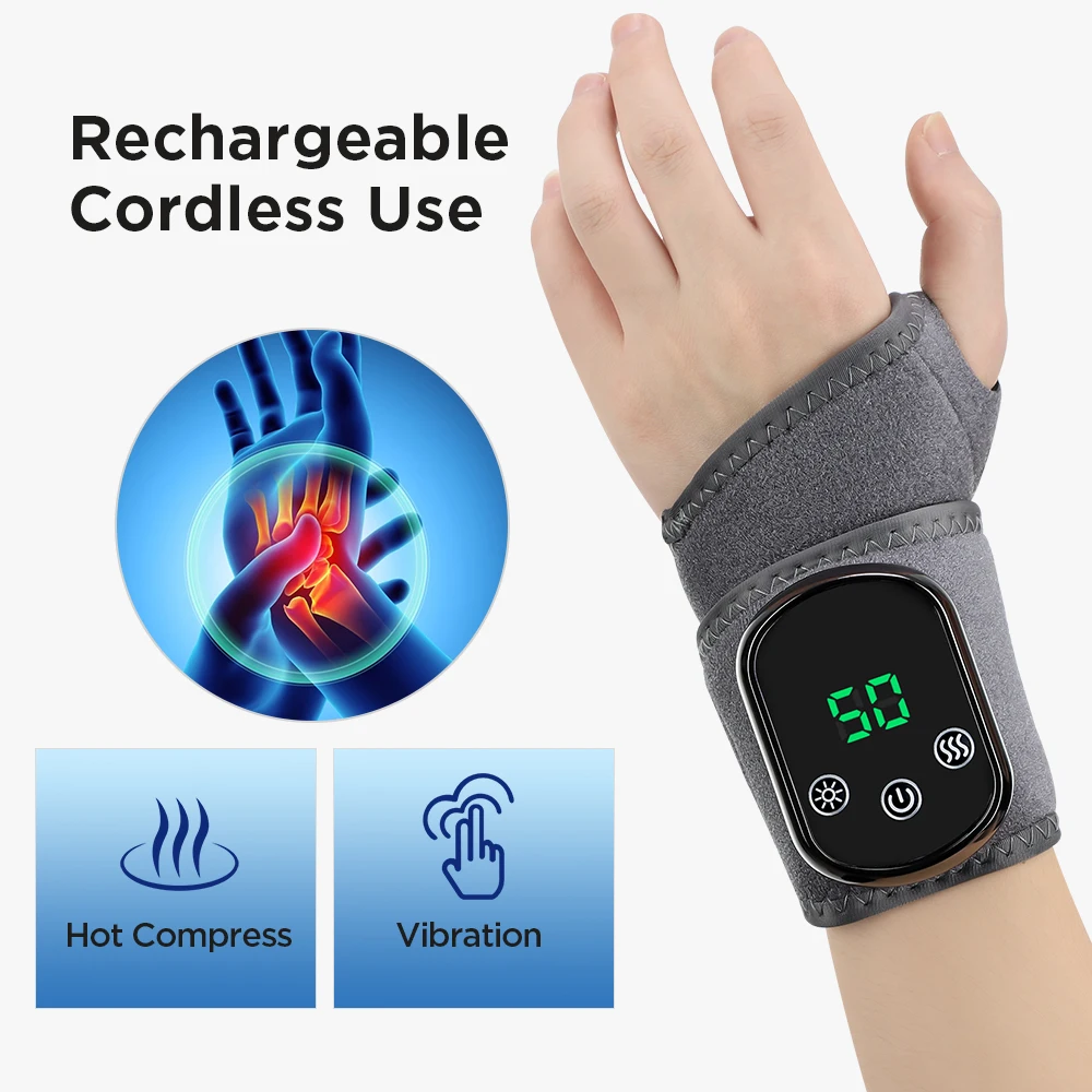 Heating Wrist Guard Massage Wrap with Vibration and Temperature Control