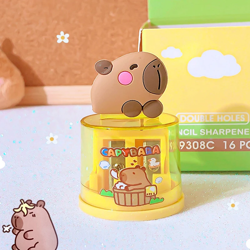 Kawaii Portable Capybara Pencil Sharpener Creative Cartoon Pencil Sharpener Office School Supplies Student Stationery Gifts pencil sharpener