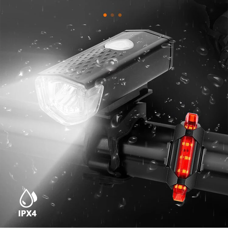 

Bicycle Light Set Usb Rechargeable Headlight With Taillight 3 Modes Bike Front Light Cycling Lamp Flashlight Bike Accessories