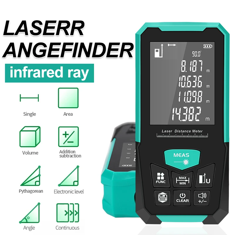 Laser Rangefinder 150M/200M Laser Tape Measure Distance Meter USB Charging