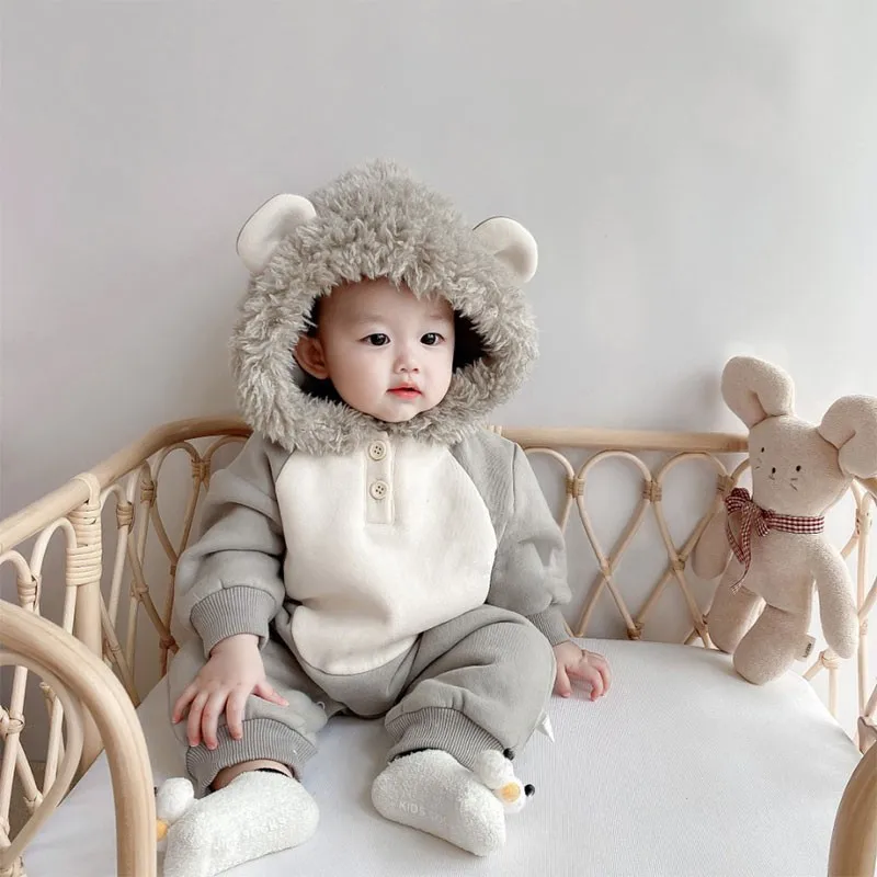 Umorden Autumn Winter Baby Lion Costume Rompers Outwear Infant Boys Girls 0-3 Year Jumpsuit Hoodie Halloween Purim Fancy Dress