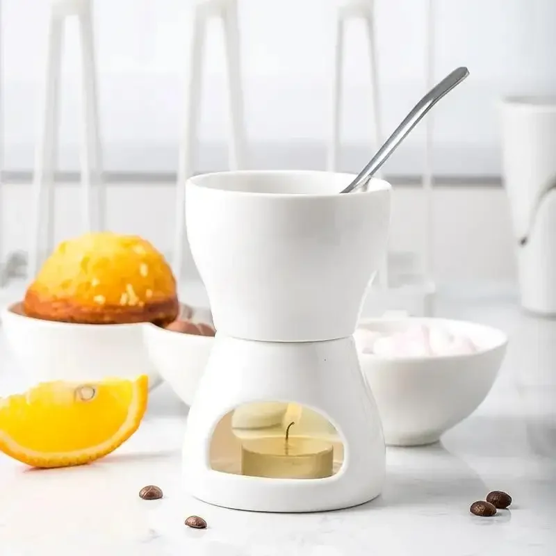 Creative Mini Ceramic Chocolate Fondue Premium Porcelain Chocolate Cheese Melting Pot Household Tool Kitchen Accessories