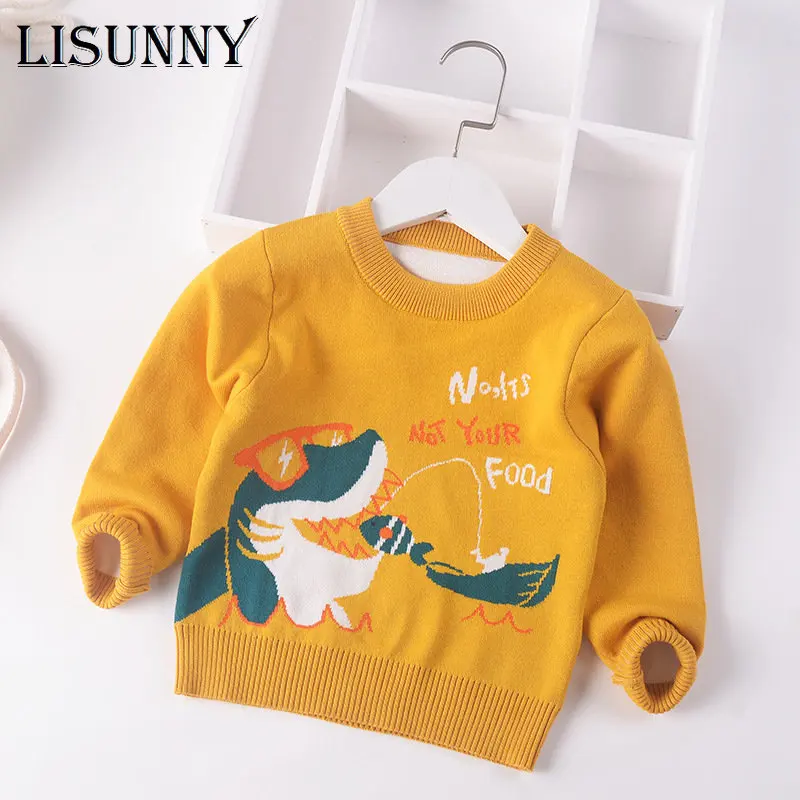 

2023 Autumn Winter Children Cartoon Knitted Sweaters European American style Kids Baby Boys Sweater Jumper Cotton Toddler 1-7y
