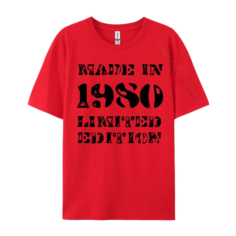 2024 Adult Tshirts Casual Comics Tops Tees Cotton Fabric Crew Neck Short Sleeve Printed On T Shirts Summer Fall Made In 1980 Limited Edition 40th Birthday red