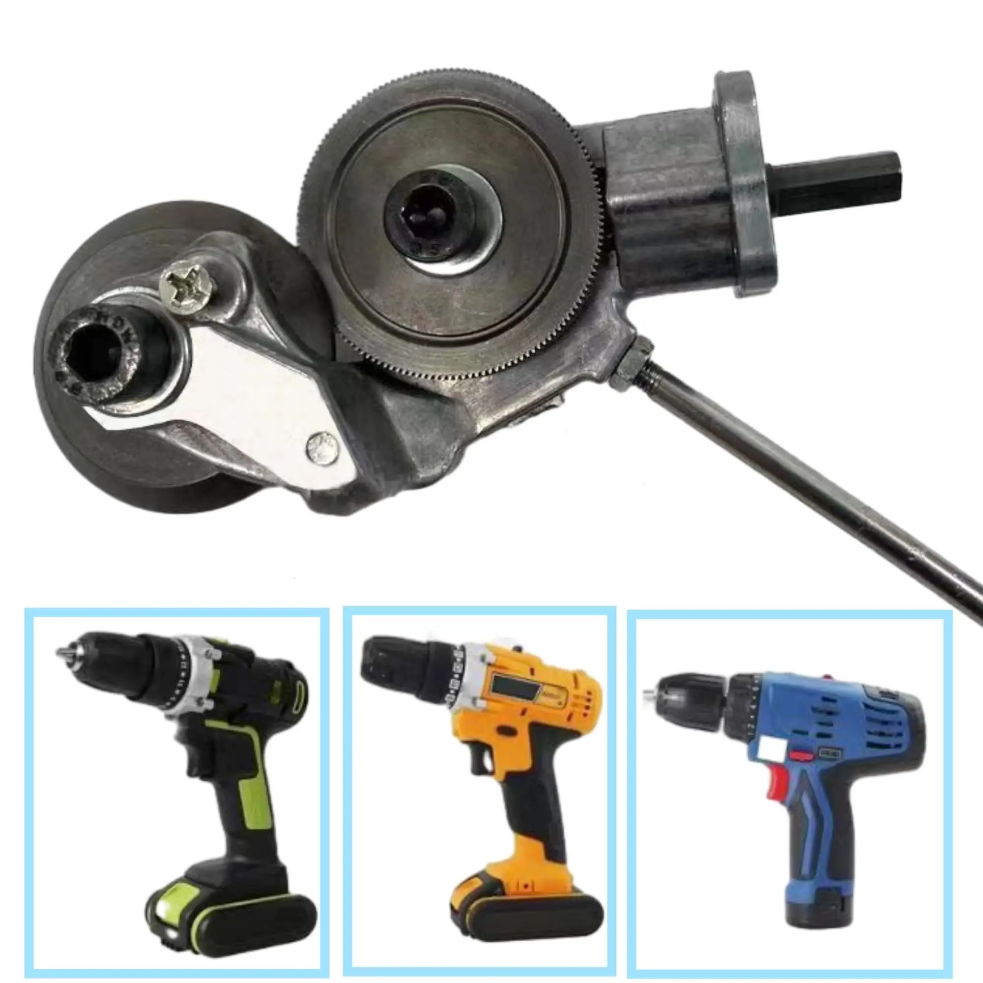 Electric Cutter Drill Plate Cutter Attachment Double Headed Metal Sheet Cutter Plate Punch Scissors Cutting Tools