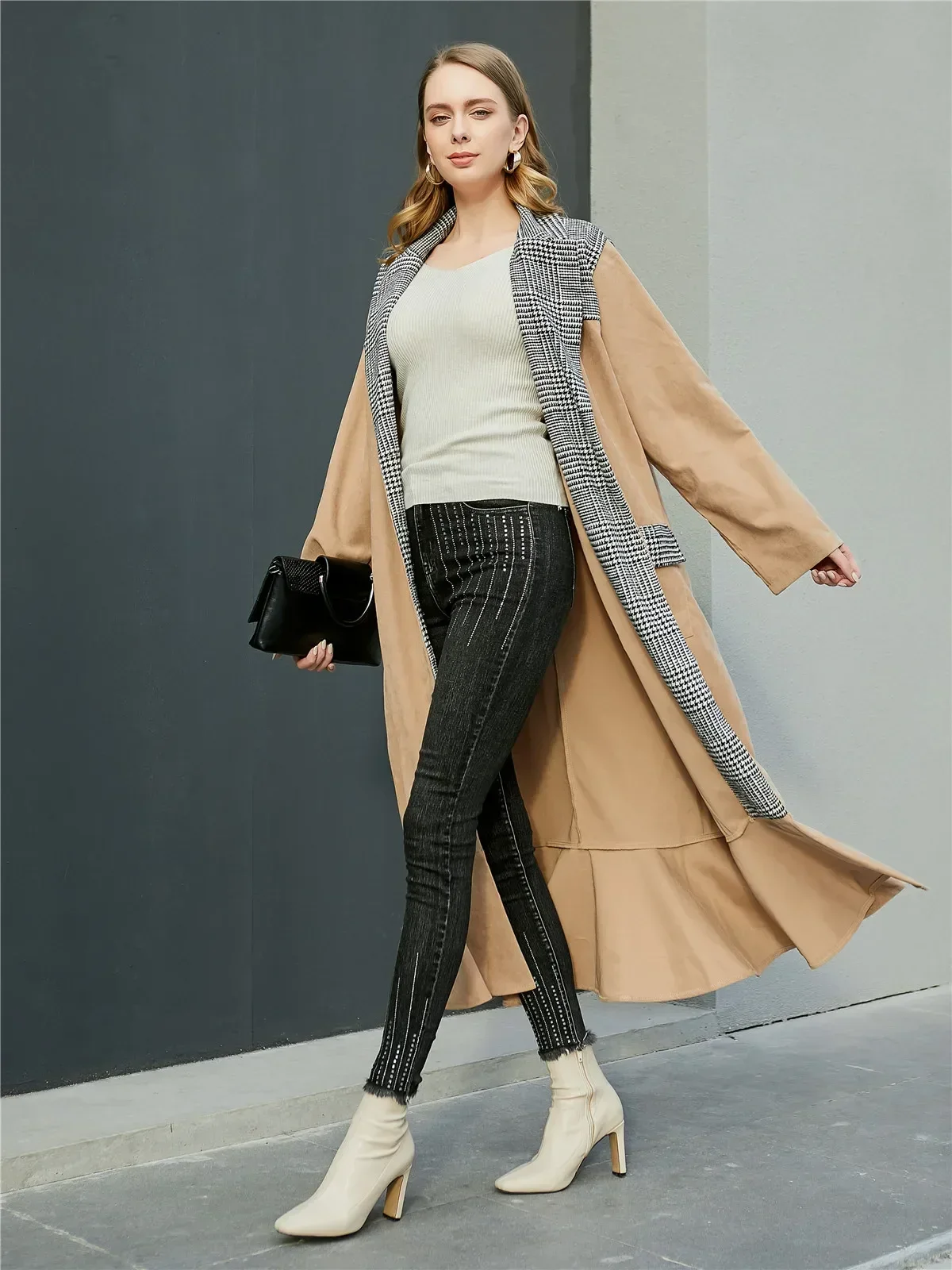 Winter Trench Coat for Women Clothing Women's Long Jacket Khaki Casual Loose Fit Spring Autumn Fall Woman Clothes Outerwear