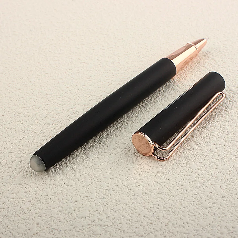 New Rose Gold 5052 Classic Metal Fountain Pen EF0.38MM Hooded Nibs Writing Ink Pen Business School Office Supplies Gift Pens 6