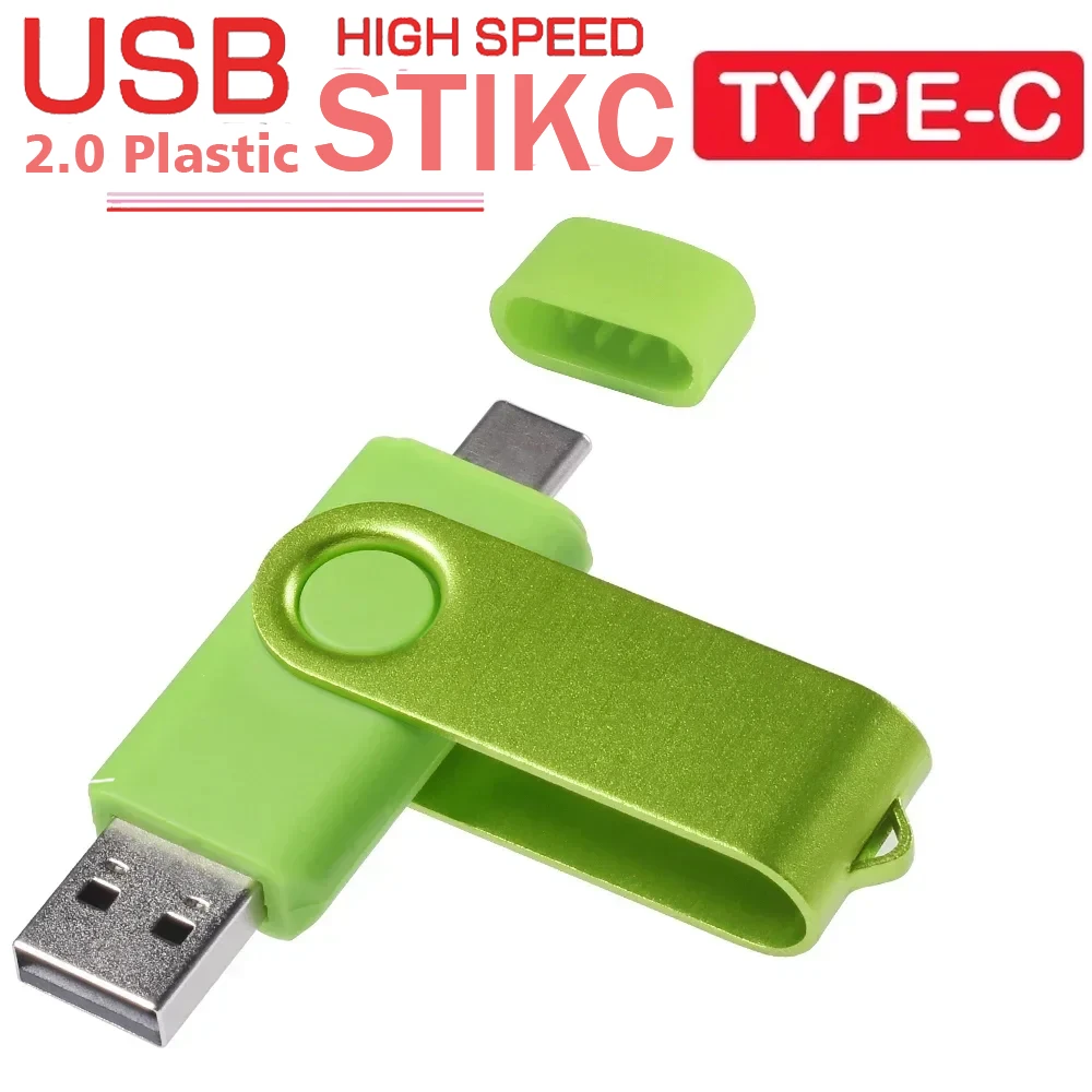 TYPE-C USB Flash Drive 128GB Red High Speed  Pen Drive 64GB Dark Blue Memory Stick 32GB Rotatable USB Stick 16GB Colorful U Disk