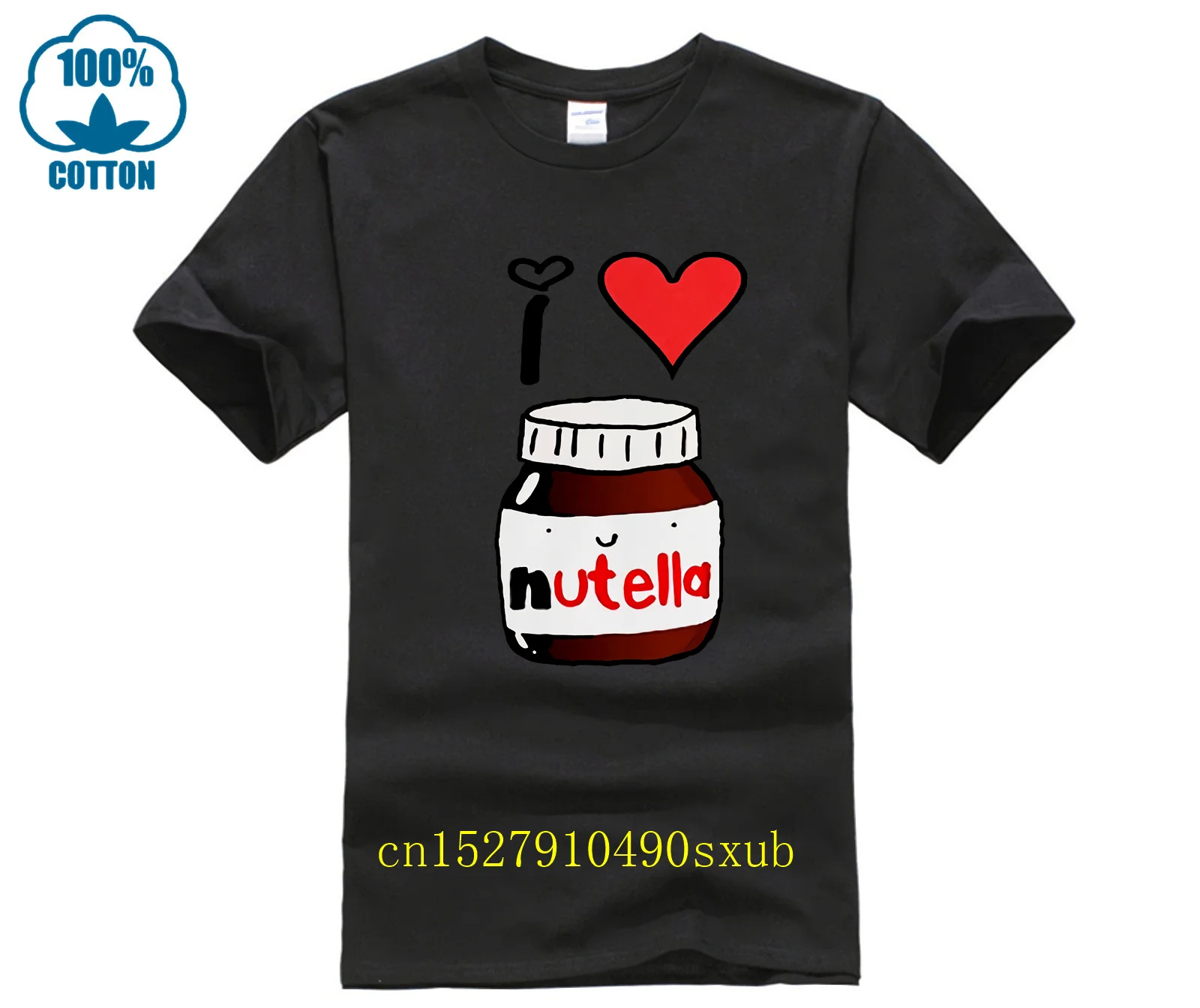 I Love Nutella T Shirt 100% Cotone Unisex Nutella Shirt Nuova T Shirt Estate Manica Corta T-Shirt In Cotone Moda