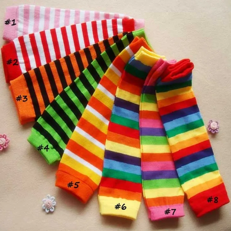 

Newest Baby Leg Warmers boy's girls' Legging Tights Rainbow Socks infant toddler ruffle Arm warmers legwarmers