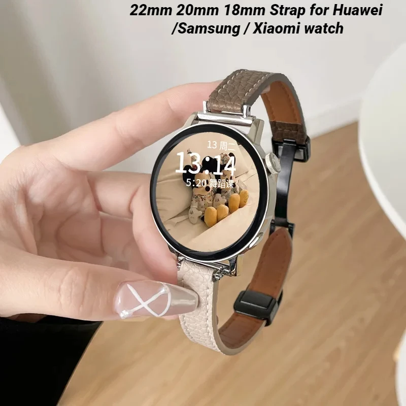 

Ремешок из коровьей кожи для Huawei Watch GT4 GT3 pro GT2 41 мм, магнитный спортивный браслет для Huawei watch 4 pro 22 мм 20 мм
