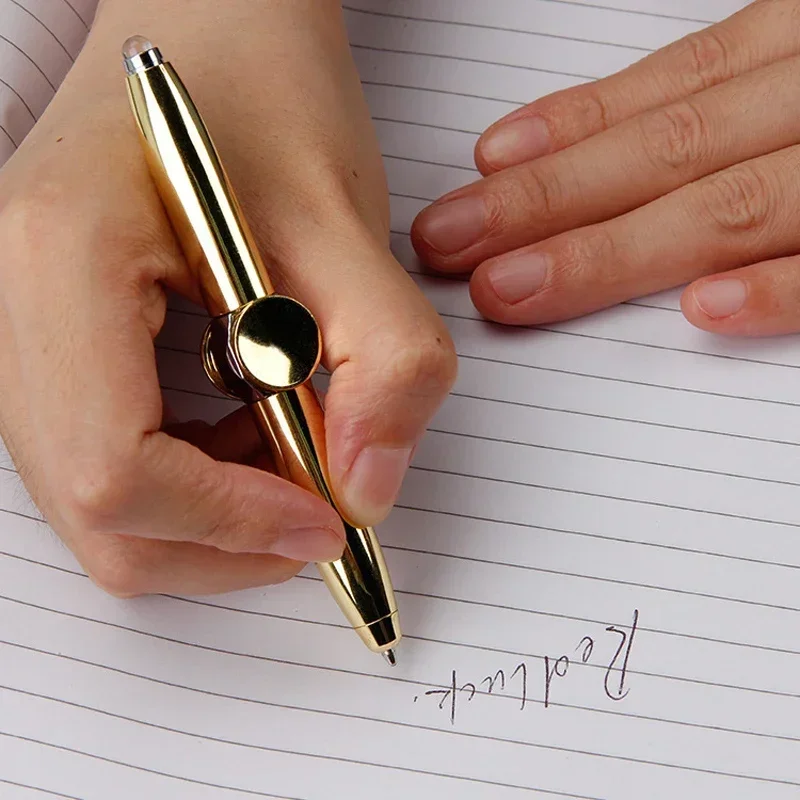 Multi-Function LED Gyro Pens for Writing Metal Stress Relief Ballpoint Gel Pen Spinning Office School Supplies Stationery multifunction pen
