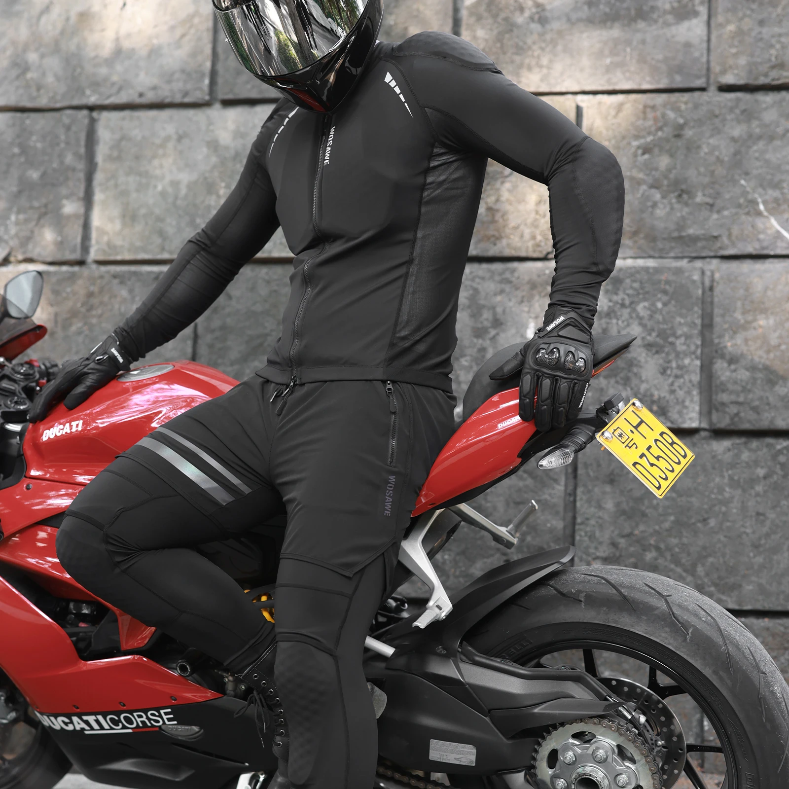 WOSAWE Motorcycle Armor Summer Breathable Protective Jacket Reflective Motocross Armor Soft