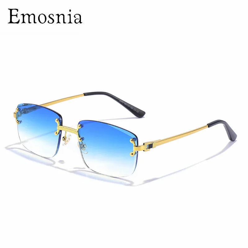 

Emosnia Fashion Rimless Rectangle Sunglasses Men 2022 New Gradien Lens Metal Unisex Sun Glasses Men TOP Quality Eyeglasses UV400