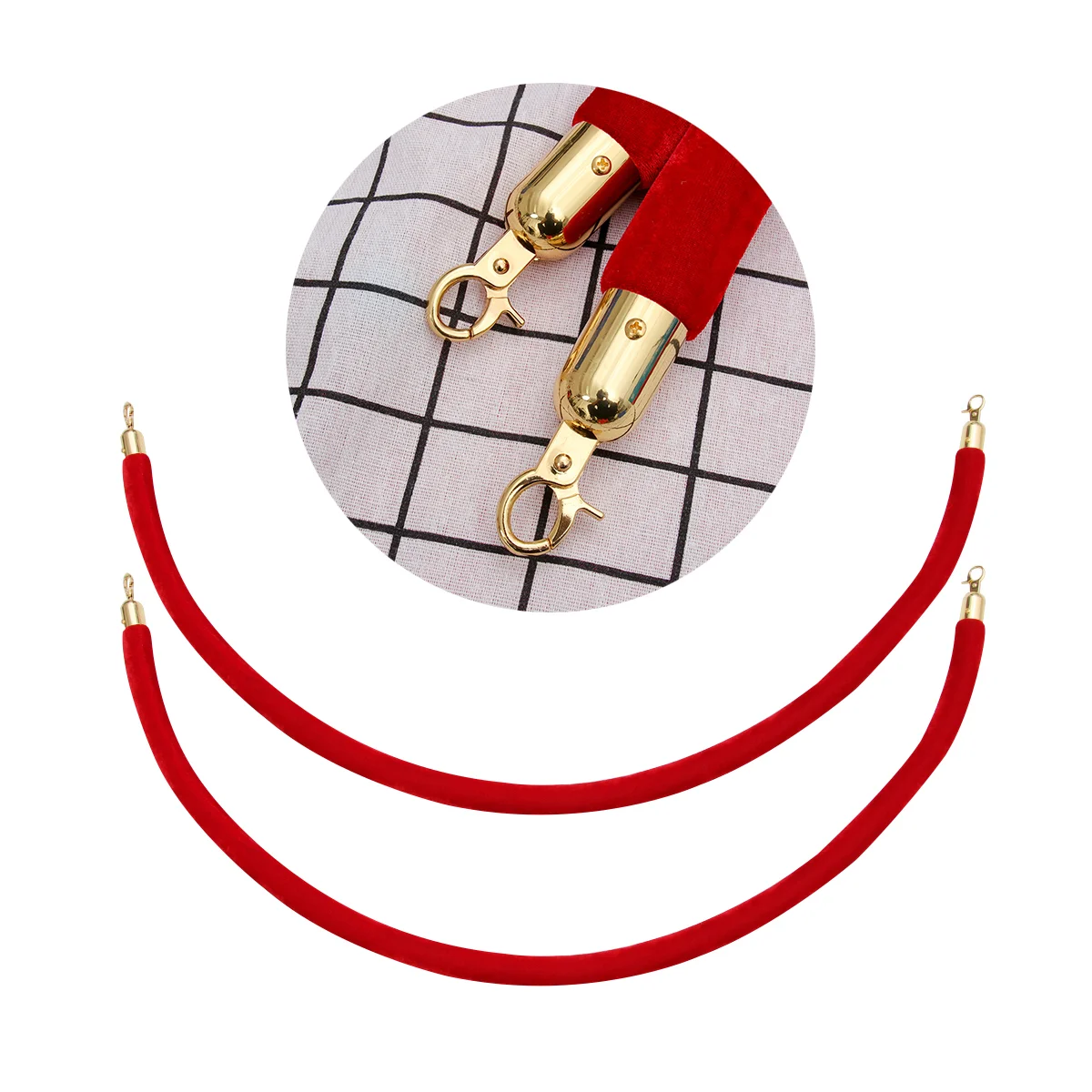 Rope Barrier Stanchion Queuing Rope Barrier Rope Crowd Control Lint With Hooks 2pcs 15m