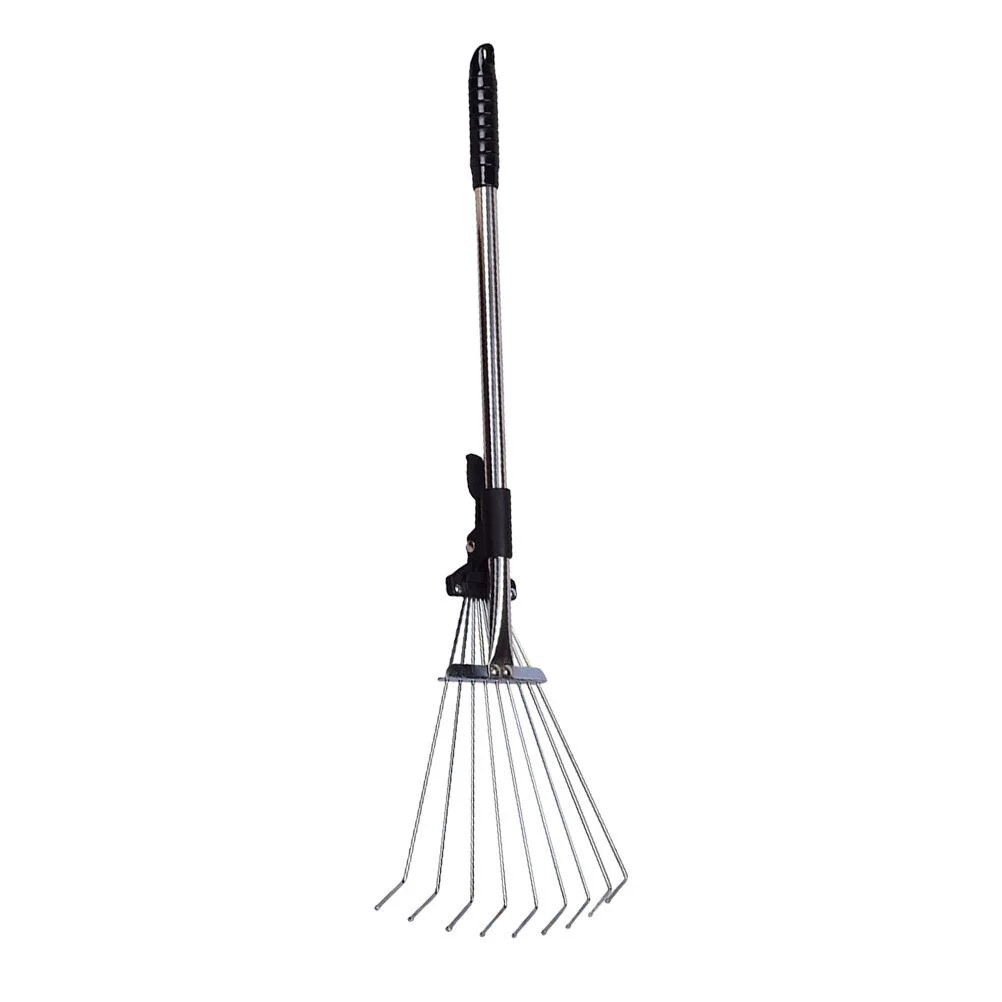 Leaf garden leaf rake Fan Rake with Handle Retractable Gardening Cleaner Rake for Leaf Grass garden metal rakes Lawn garden 3