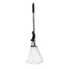 Leaf garden leaf rake Fan Rake with Handle Retractable Gardening Cleaner Rake for Leaf Grass garden metal rakes Lawn garden 3