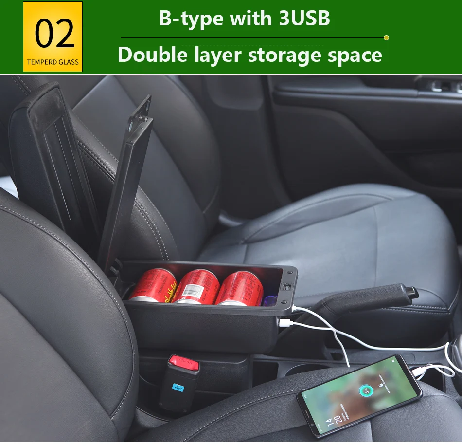 Für Toyota Aqua Armlehnenbox, für Toyota Prius C Aqua Auto-Armlehnen-Aufbewahrungsbox, spezielle Nachrüstteile, Innenraum-Autozubehör – Detail 9