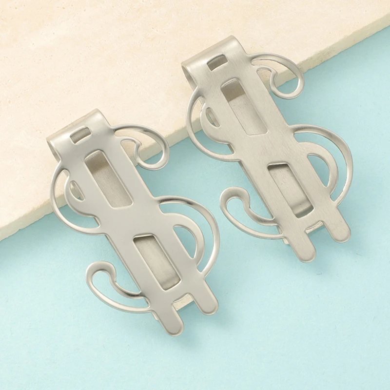 1PCS Slim Money Clip Stainless Steel Cash Bills Credit Clip Dollar Design Fashion Coin Banknote Cash Clamp Holder metal money clip