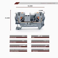 ขั้วต่อสายไฟแบบกด PT4 สำหรับราง DIN ขนาด 4 มม.² จำนวน 10/100 ชิ้น แบบไม่ใช้สกรู สำหรับการเดินสายไฟที่ง่ายดาย 5