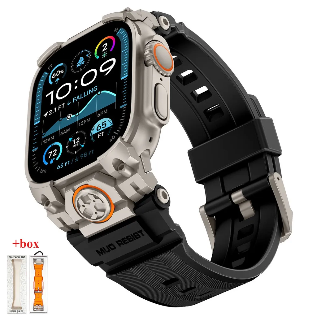 Luxury Titanium Silicone Sports Strap for Apple Watch - Premium Bracelet Accessories