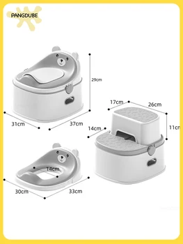 PANGDUBE Toddler Potty Trainer 3-in-1, Anti-Slip Potty Training Seat, Convertible Toilet Ring with Step Stool, Children's Potty