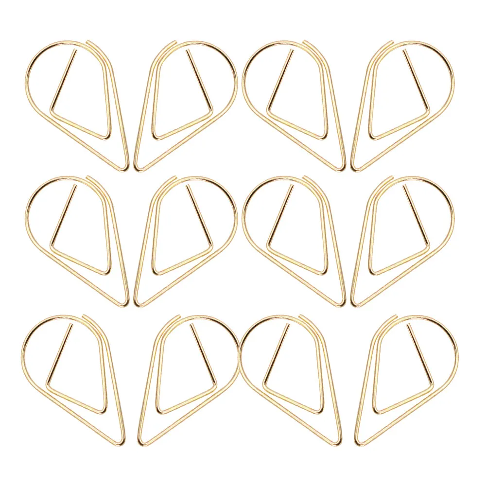 100Pcs 금속 종이 클립 사무실 학교 문서를위한 미니 재미 있은 모양의 작은 강철 클립 공예 마킹 파일 홀더