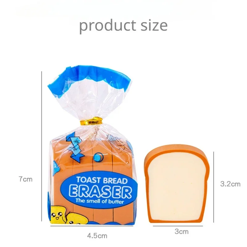 1 Bag Authentic Toast Bread in A Bag Eraser Milk Scent Cute Student Stationery Kids Gift School Supplies pencil eraser