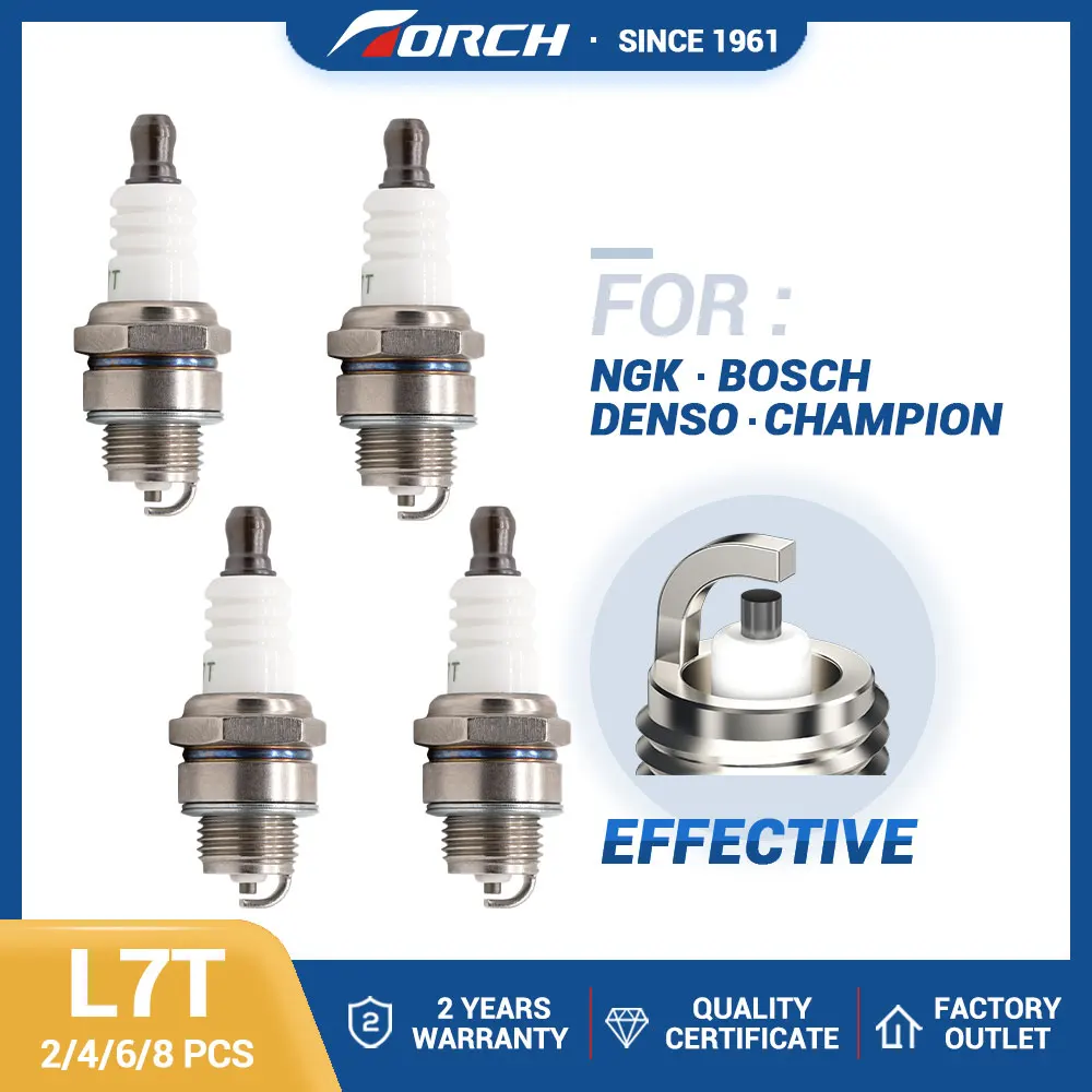 

2-8PCS China Original Spark Plugs Torch L7T Replace for BPM7A for WS6F for Denso W22MP-U for Brisk P15Y Garden Lawnmower Candles