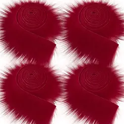 Luxurious Faux Fur Ribbon Trim for DIY Apparel & Home Decoration (Wine red)
