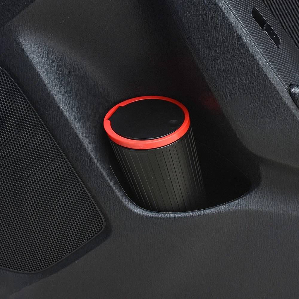1pcs Car Trash Can Rubbish Bin with Lid, Car Door Garbage Can Small Trash Dust Bin Plastic
