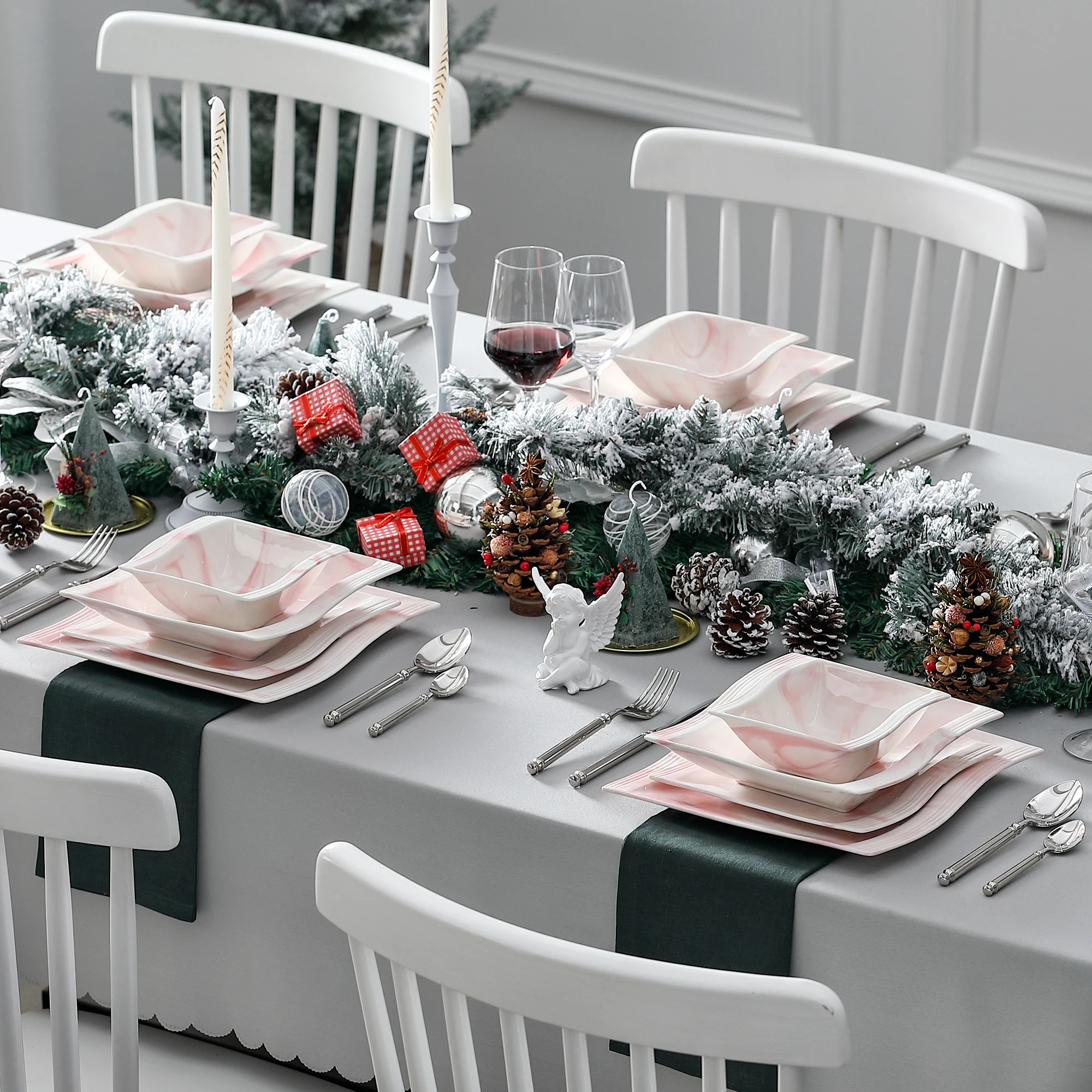 Service de table en marbre 26 pièces