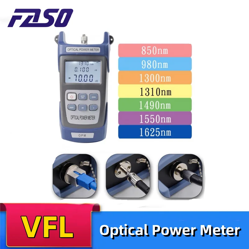 Visual Fault Locator Fiber Optic Power Meter Cable Tester cable tester handheld Laser FTTH tool