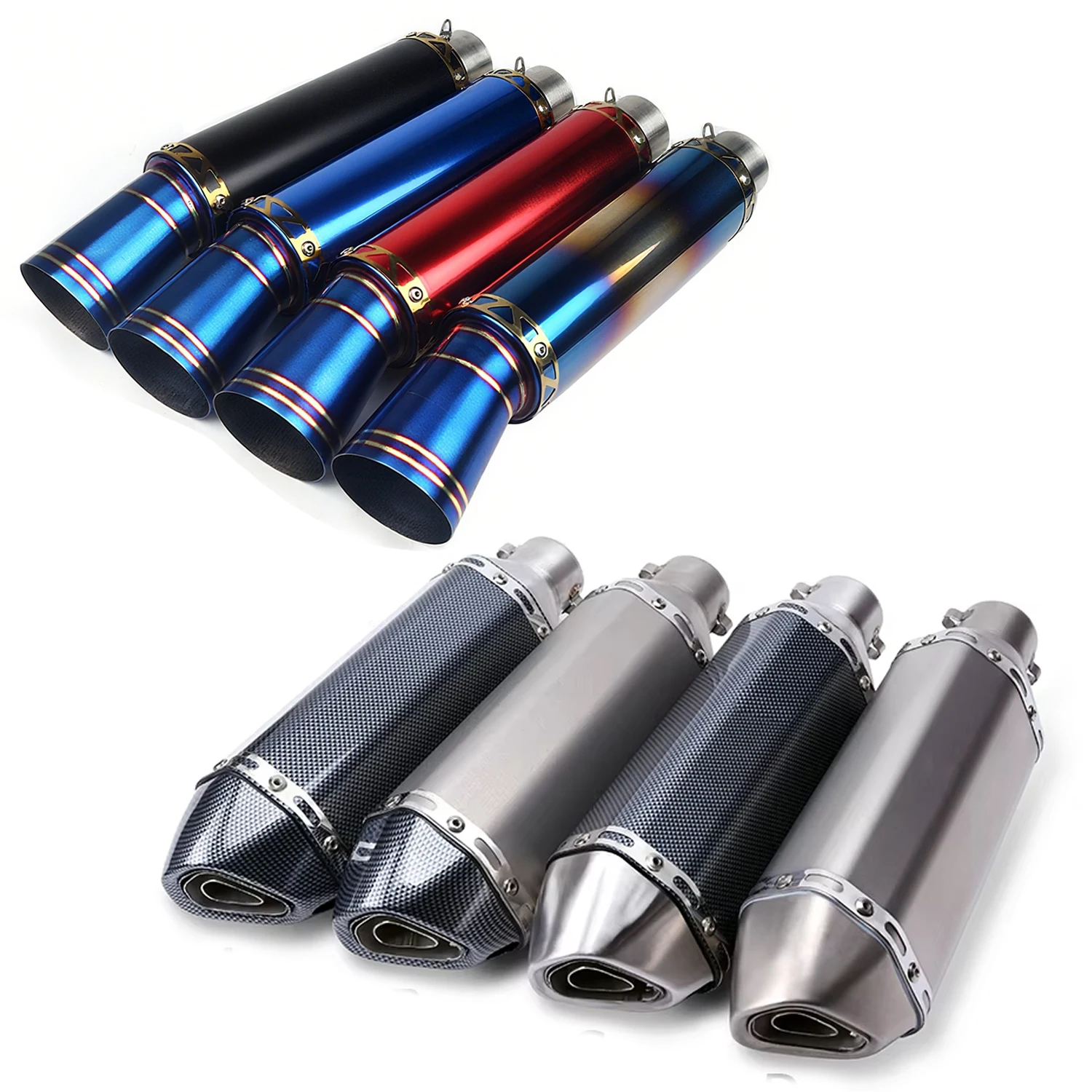 Universal Motorcycle EXHAUST Scooter Modified Muffler escape Slip On CBR 125 250 CB400 CB600 Z750