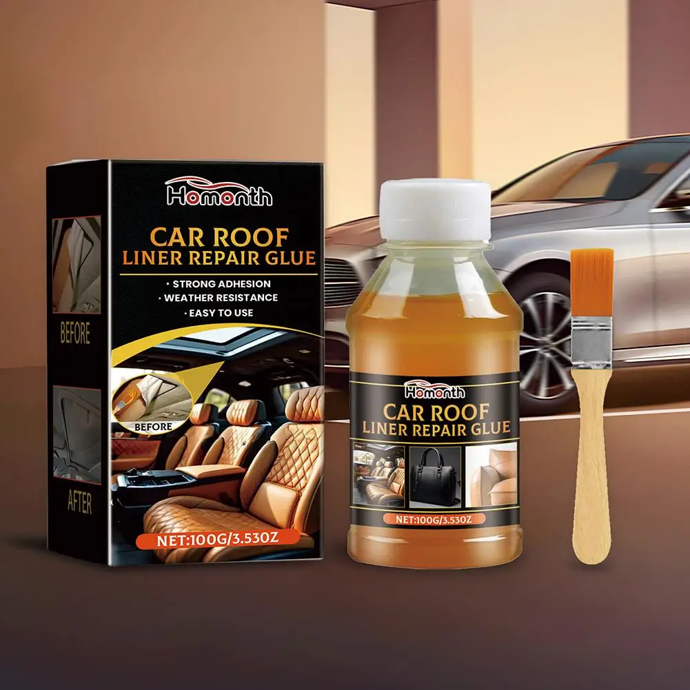 Car Headliner Fabric Glue Artificial Leather Glass Glue All-Purpose Wooden Crafts Adhesive Quick Drying Cloth Roof Repair Glue 5