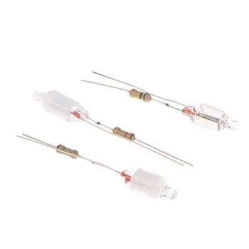 저항이 있는 미니 네온 조명 표시기, 220V, 레드, 블루, 그린, 6x13mm, 10 개