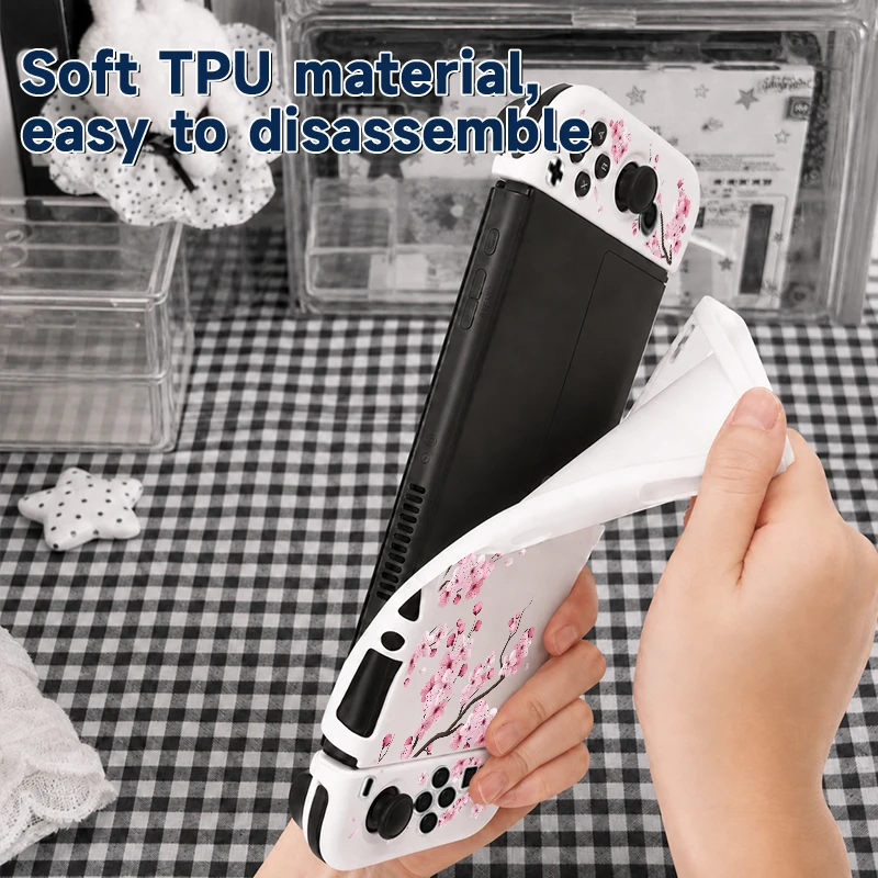 Enhanced TPU Soft Protective Case with Anti-Slip Shockproof Design and Bonus Thumb Grips